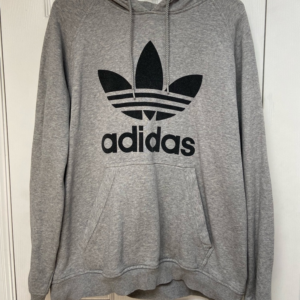 Gray Adidas Cotton Hoodie